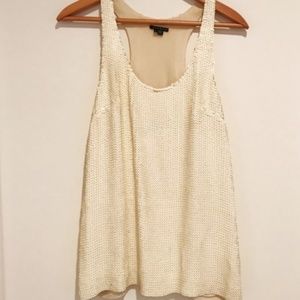 Theory Ivory Dominique Sequin Racerback Tank